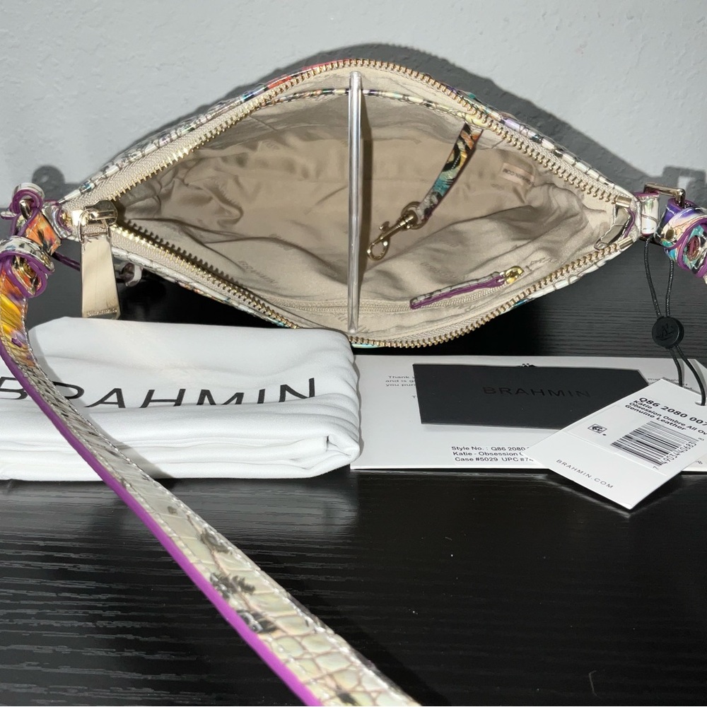 Brahmin Katie Crossbody OBSESSION OMBRÉ ALL OVER W/Leather Eye Medallion NWT - Picture 7 of 8
